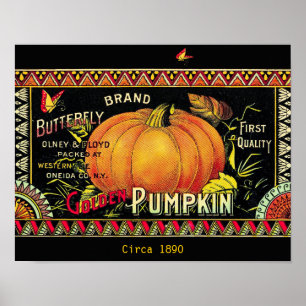 Póster Hermosa copia del anuncio de calabaza de mariposa