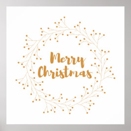 Póster Hermosa corona navideña - dorada