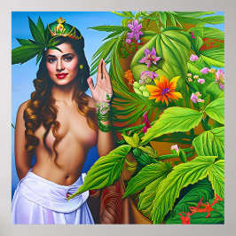 Póster Hermosa Diosa de la Semilla Cósmica del Mundo