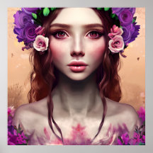 Hermosa encantadora Fantasy AI Art