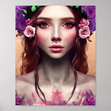 Hermosa encantadora Fantasy AI Art