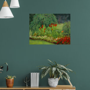 Póster Hermosa escena del parque floral rojo verde