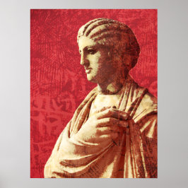 Póster Hermosa estatua clásica antigua de una mujer