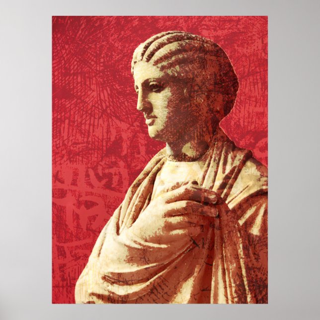 Póster Hermosa estatua clásica antigua de una mujer (Frente)