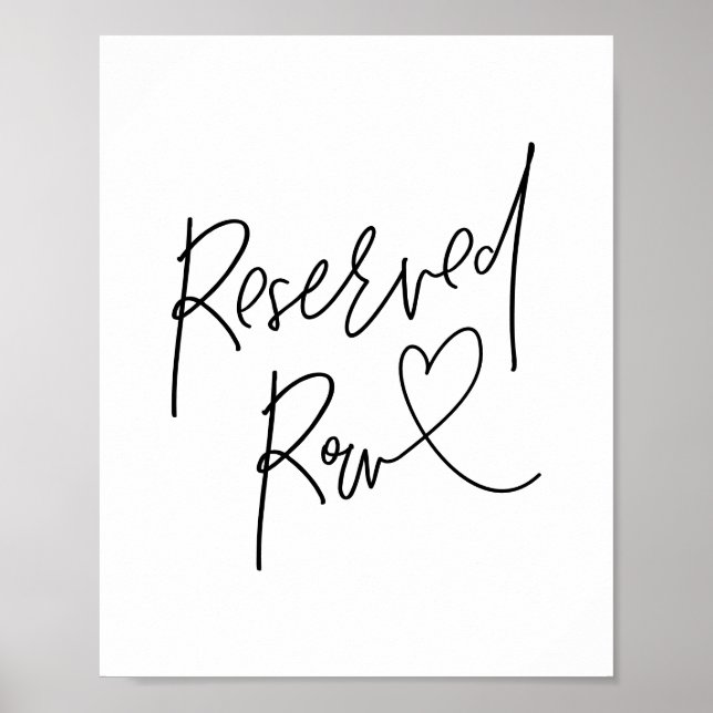 Póster Hermosa fila reservada, negro, ceremonia Boda (Frente)