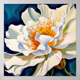 Póster Hermosa flor blanca