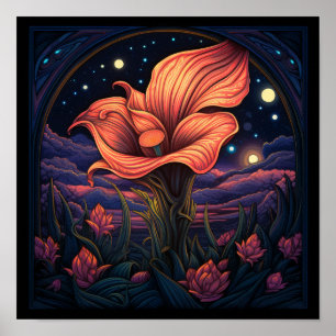 Póster Hermosa Flor de Lirio de Calla para Amante de la N
