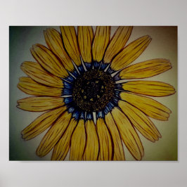 Póster Hermosa flor dibujada a mano