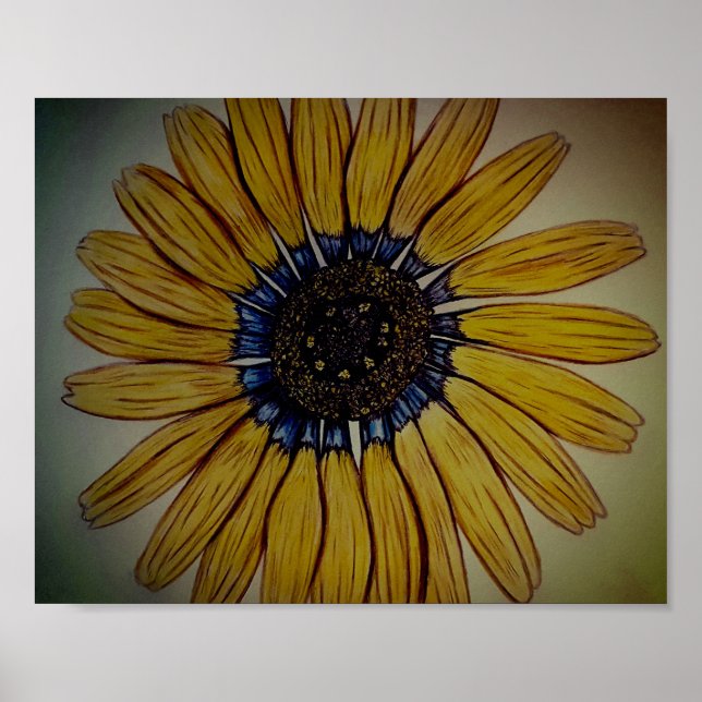 Póster Hermosa flor dibujada a mano (Frente)