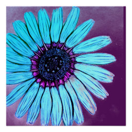 Póster Hermosa flor esbozada a mano