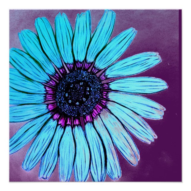 Póster Hermosa flor esbozada a mano (Anverso)