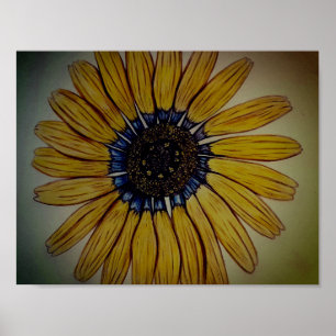 Póster Hermosa Flor Esbozada De Mano