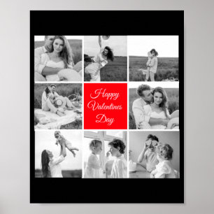 Póster Hermosa foto de pareja en collage Feliz día de San