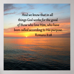PÓSTER HERMOSA FOTO DE ROMANS 8:28 SUNRISE