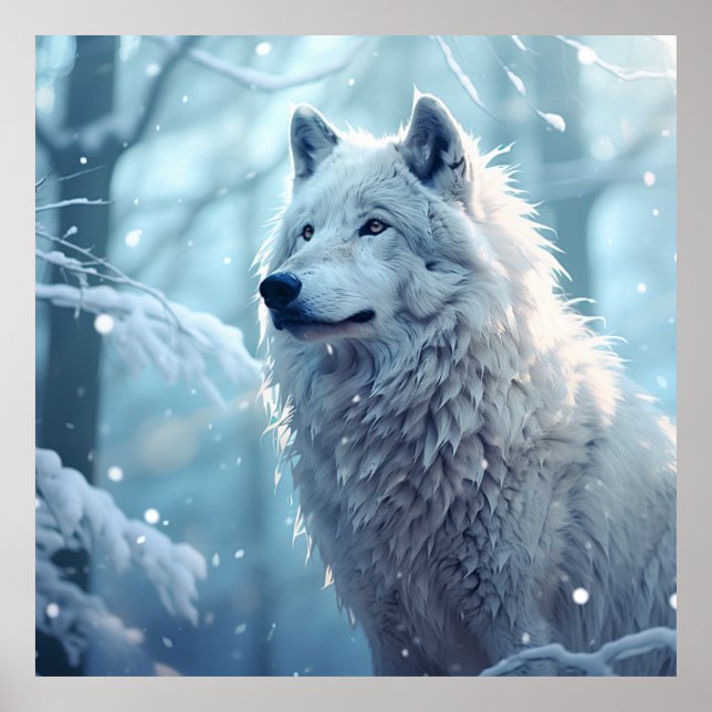 Póster Hermosa fotografía del Lobo Ártico (Frente)