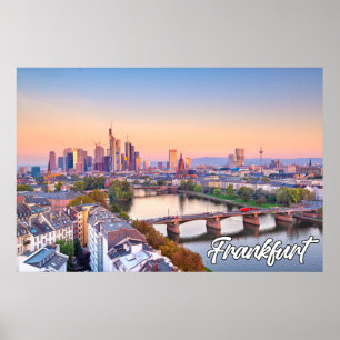 Póster Hermosa Frankfurt, Alemania, al amanecer