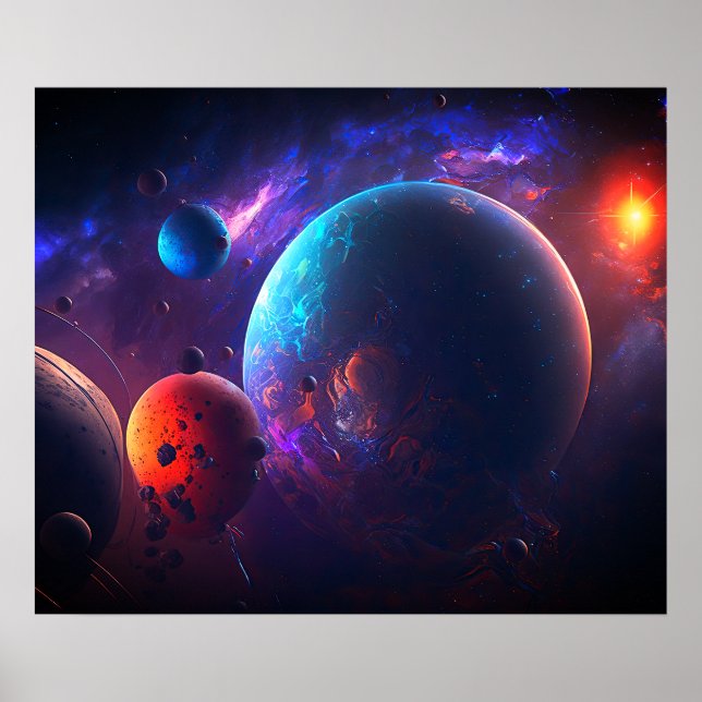 Póster Hermosa galaxia Espacio Ultraterrestre Universo Có (Frente)