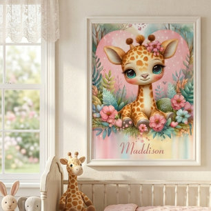 Póster Hermosa Guardería Personalizada con Nombre de Jira