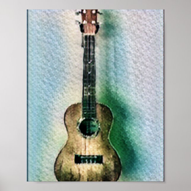 Póster Hermosa guitarra acústica (Frente)