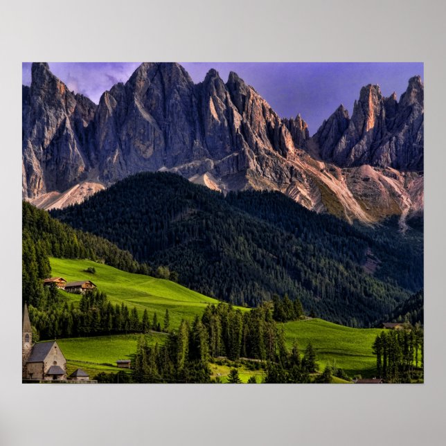 Póster Hermosa iglesia solitaria de St. Maddalena (Frente)