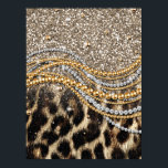 Póster Hermosa imagen de animales de moda Leopard Faux<br><div class="desc">Este diseño presenta una hermosa y moderna huella de leopardo con acentos purpurinas. La impresión falsa de un animal de piel está disponible en tonos dorados amarillos, blancos, grises, marrones, negros y crema. La imagen es moderna y de moda, con elementos artísticos y de diseño que gustarán. Es perfecto para...</div>