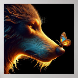 Póster Hermosa imagen de oro retroiluminado de Wolf y But