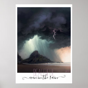 Póster Hermosa incluso en la playa de tormenta