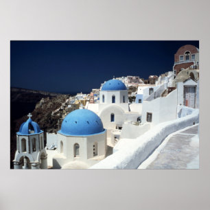 Póster Hermosa isla Santorini, Grecia, Poster