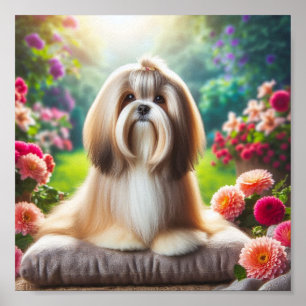 Póster hermosa Lhasa Apso
