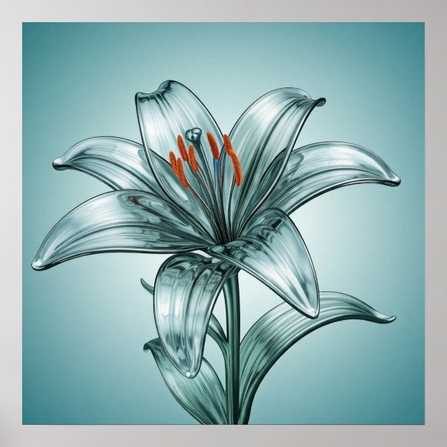 Póster Hermosa Lily de Vidrio (Frente)