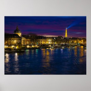 Póster Hermosa Línea Aérea de París y Francia