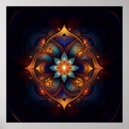 Póster Hermosa Lirios Fractal