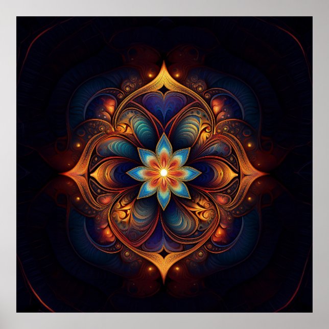 Póster Hermosa Lirios Fractal (Frente)