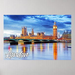 Póster Hermosa Londres, Inglaterra, Reino Unido