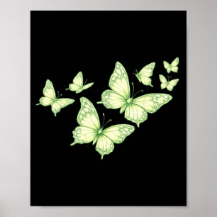 Póster Hermosa Mariposa Mariposa Verde Amantes Mujeres