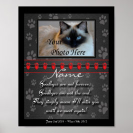 Póster Hermosa memoria personalizada de perros o gatos