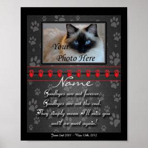 Póster Hermosa memoria personalizada de perros o gatos