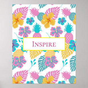 Póster Hermosa motivación de piña inspira