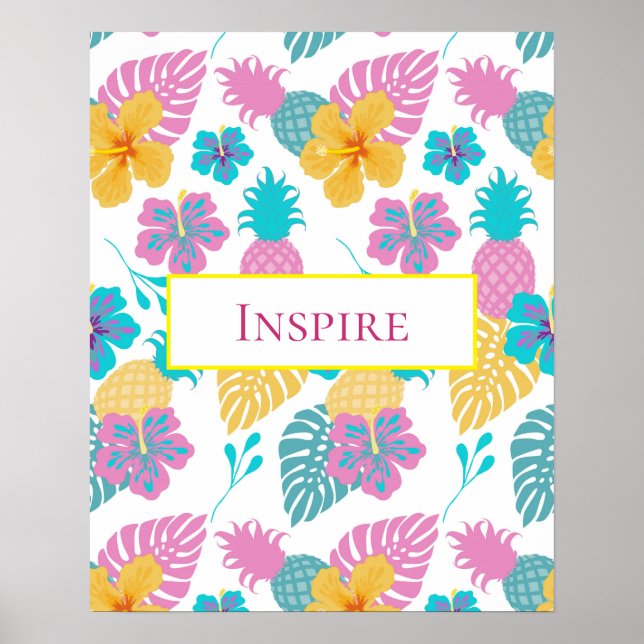 Póster Hermosa motivación de piña inspira (Frente)