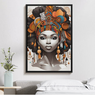 Póster Hermosa mujer africana con el traje tradicional