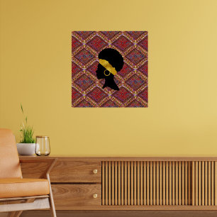Póster Hermosa mujer africana Silhouette I