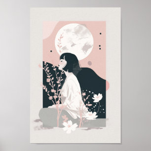 Póster Hermosa Mujer Boho