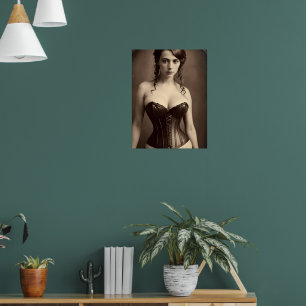 Póster Hermosa mujer de barrio victoriano