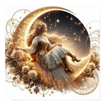Hermosa mujer Steampunk en la luna