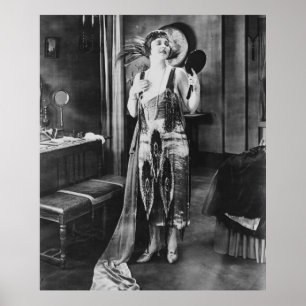 Póster Hermosa mujer vestido flapper estilo de los años 2