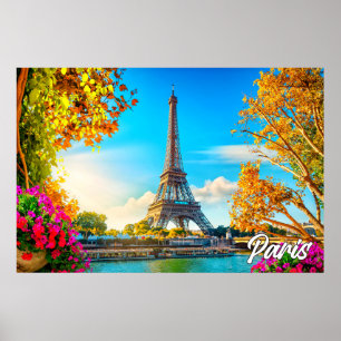 Póster Hermosa París, Francia   Torre Eiffel