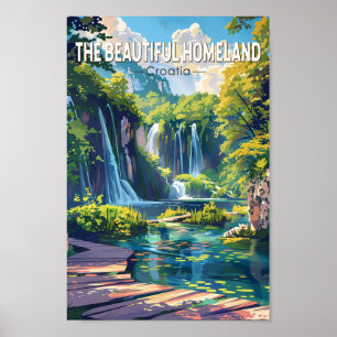 Póster Hermosa patria Croacia Lagos de Plitvice