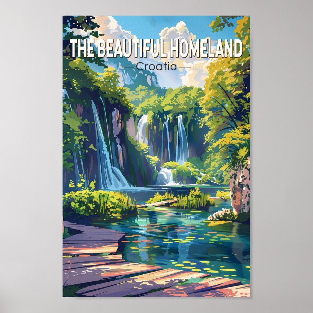 Póster Hermosa patria Croacia Lagos de Plitvice (Frente)