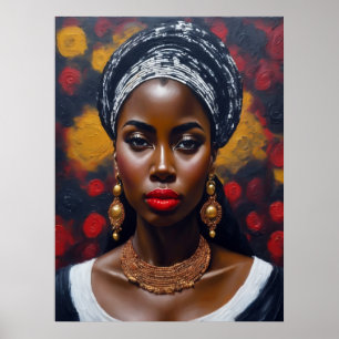 Póster Hermosa pintura africana de mujeres negras