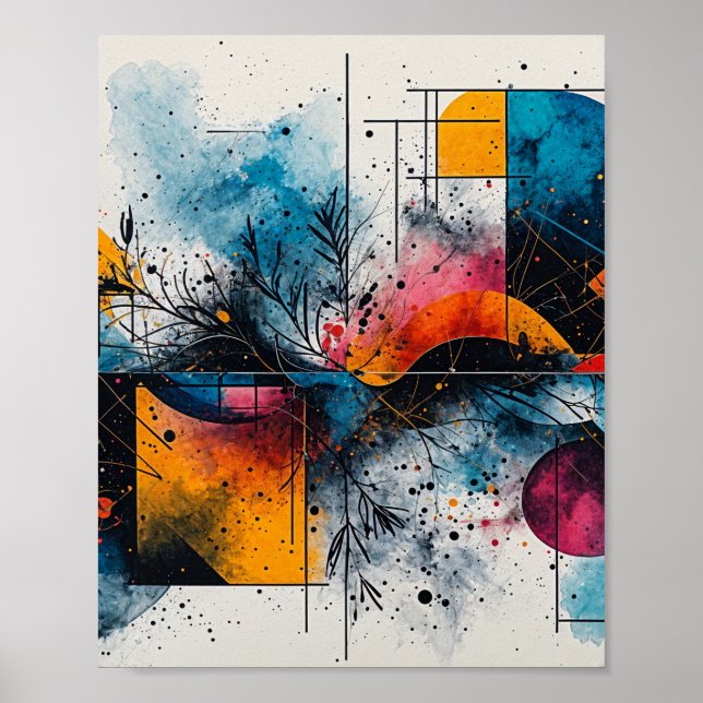 Póster Hermosa pintura de agua con flotación (Frente)